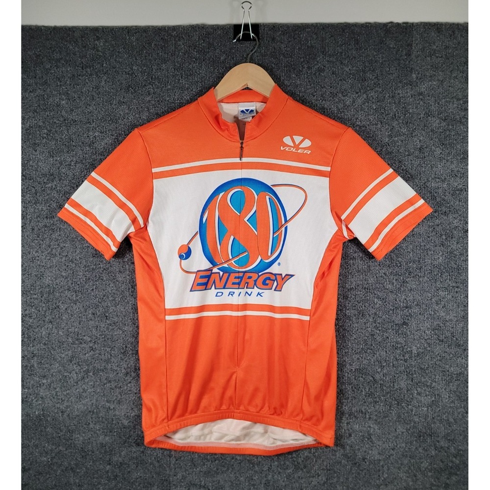 Vintage Cycling Jersey Medium Mens Orange 180 Energy Drink Voler USA Made Retro